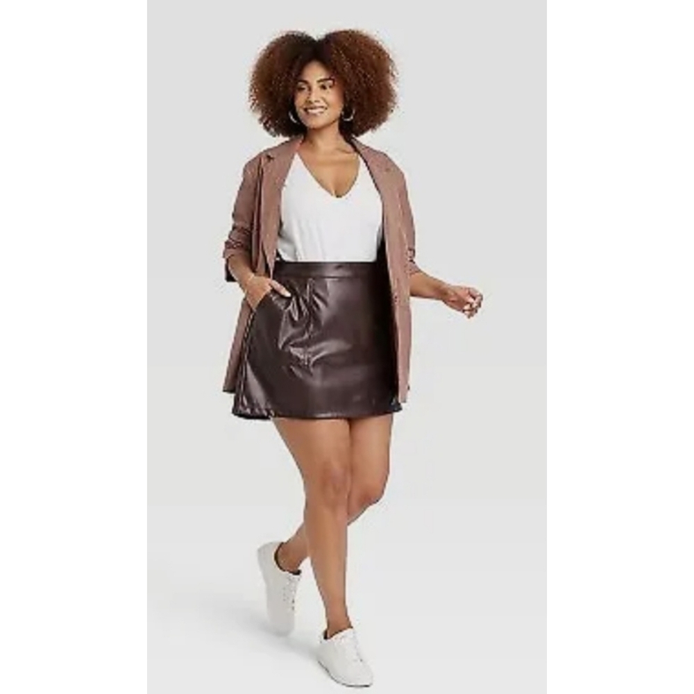 A New Day Mini Faux Leather Skirt